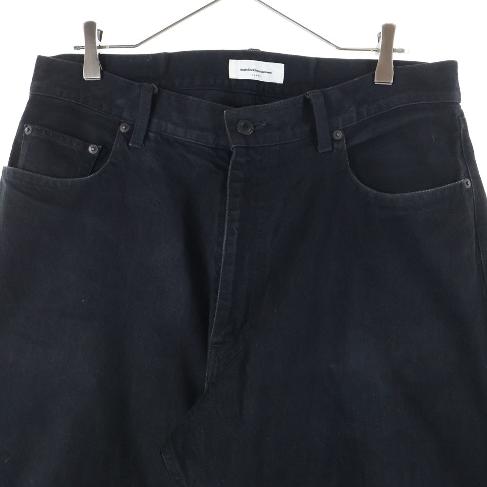 MAGIC STICK(マジックスティック) ジップフライ ワイドデニムパンツ インディゴ ブラック