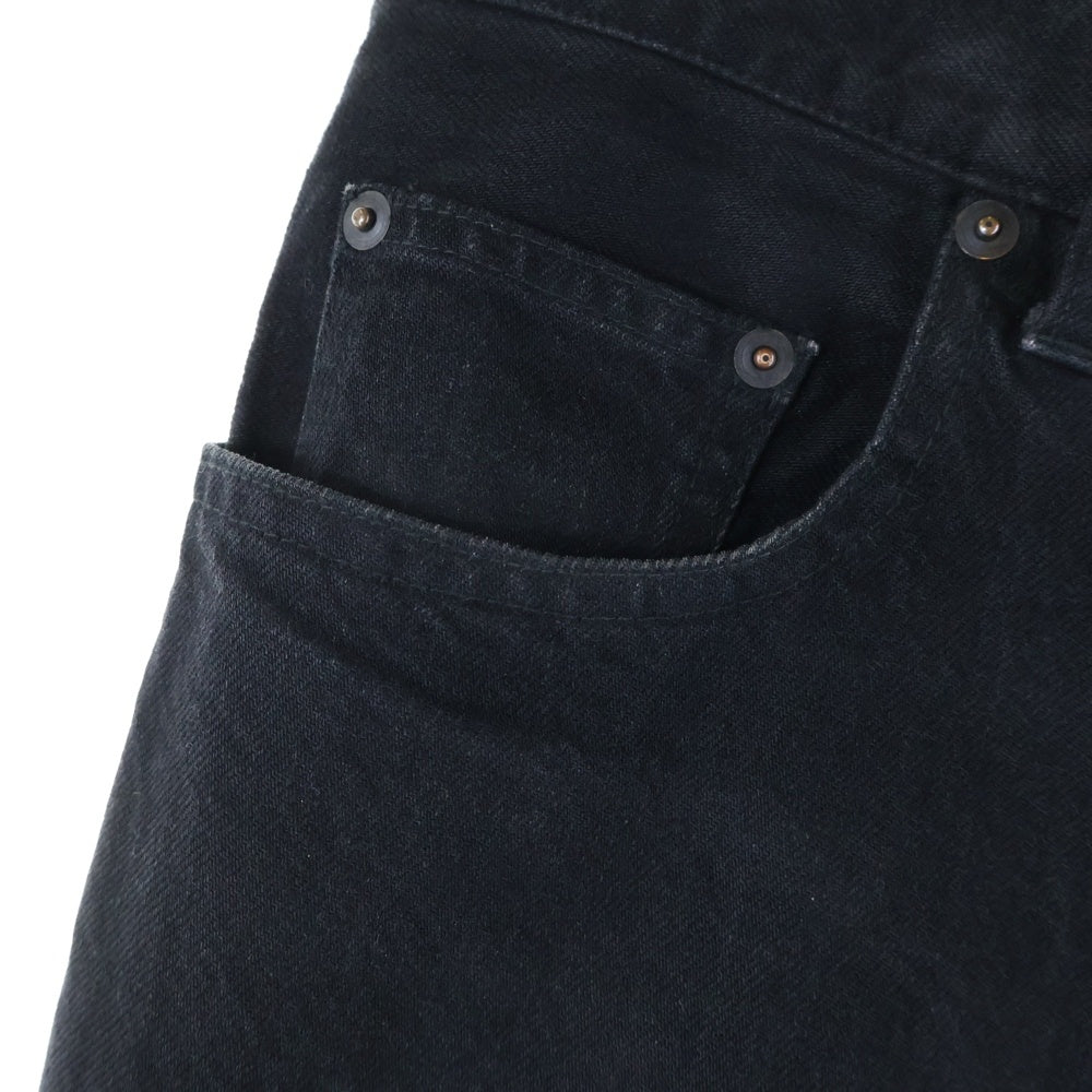 MAGIC STICK(マジックスティック) ジップフライ ワイドデニムパンツ インディゴ ブラック