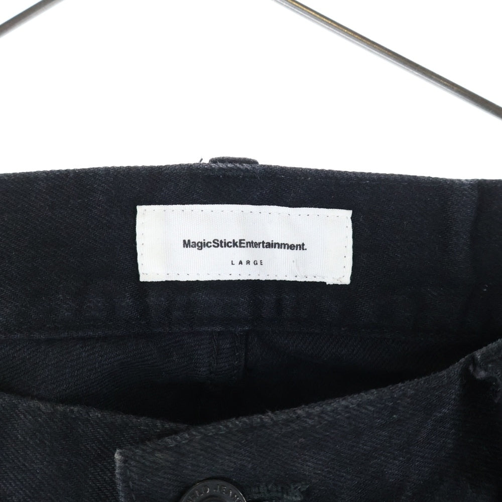 MAGIC STICK(マジックスティック) ジップフライ ワイドデニムパンツ インディゴ ブラック