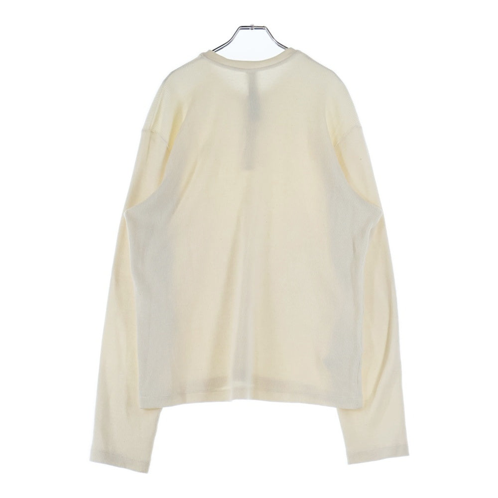 CHROME HEARTS(クロムハーツ) フロント CH刺繍 サーマル長袖ヘンリーネックシャツ ホワイト