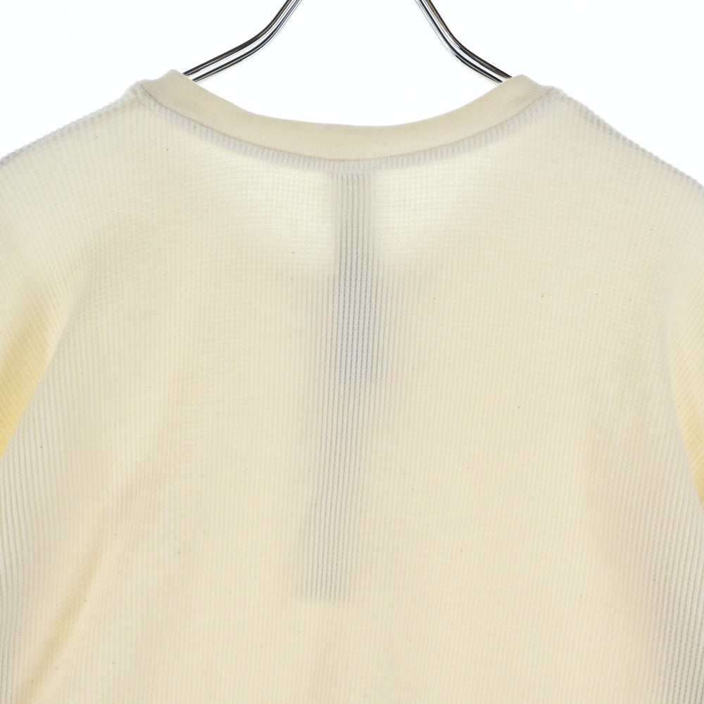 CHROME HEARTS(クロムハーツ) フロント CH刺繍 サーマル長袖ヘンリーネックシャツ ホワイト