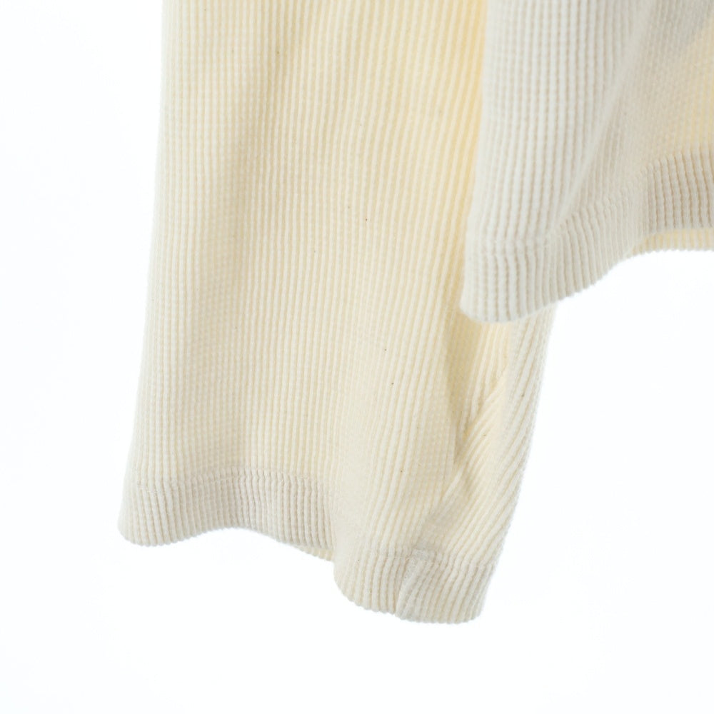 CHROME HEARTS(クロムハーツ) フロント CH刺繍 サーマル長袖ヘンリーネックシャツ ホワイト