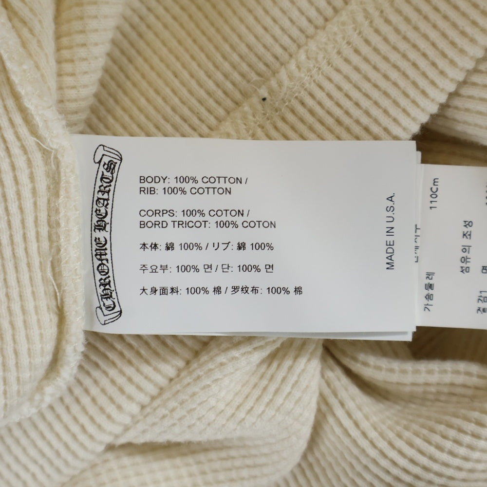 CHROME HEARTS(クロムハーツ) フロント CH刺繍 サーマル長袖ヘンリーネックシャツ ホワイト