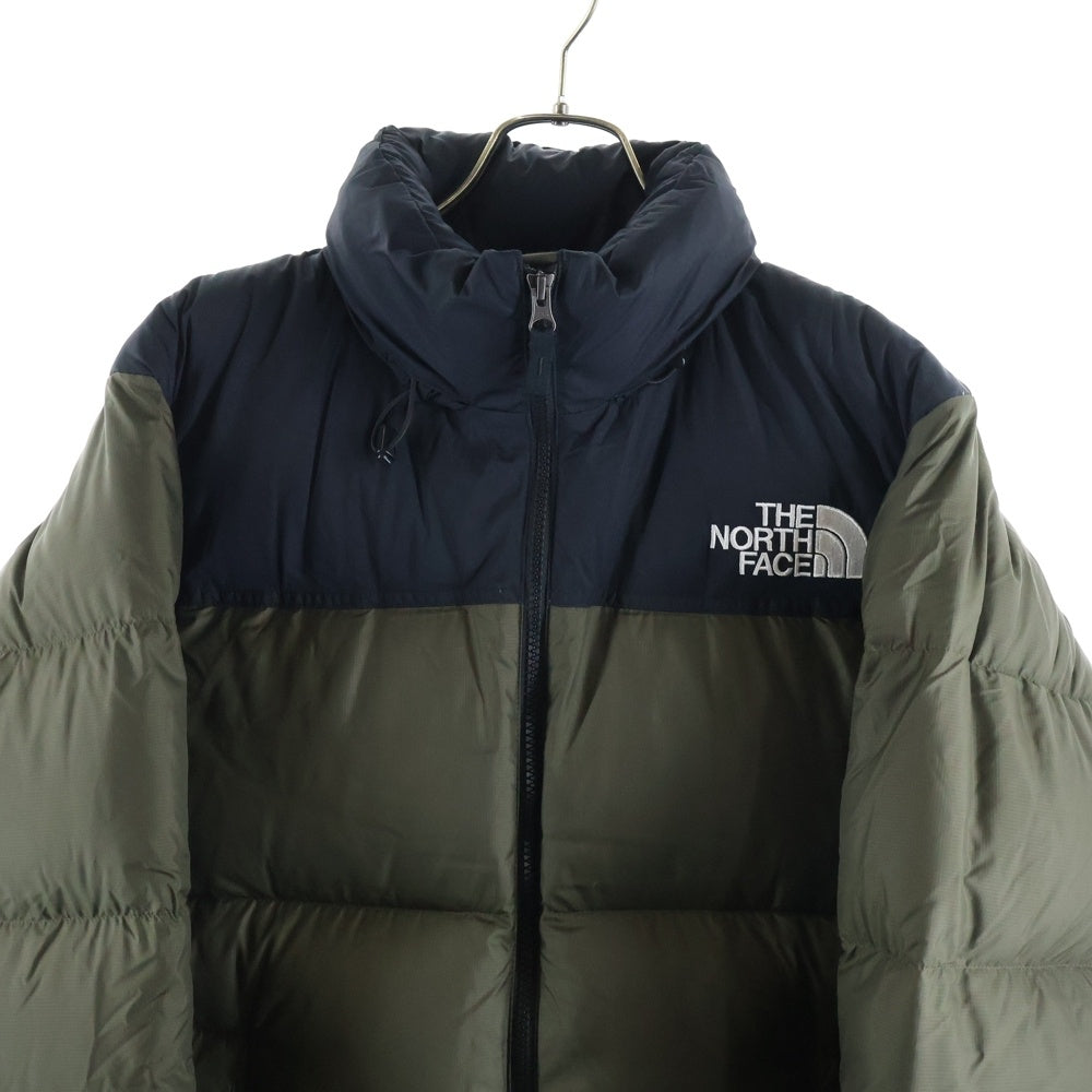 THE NORTH FACE(ザノースフェイス) NUPTSE JACKET ヌプシ 胸ロゴデザイン ダブルポケット ジップアップ ダウンジャケット グリーン ND91841