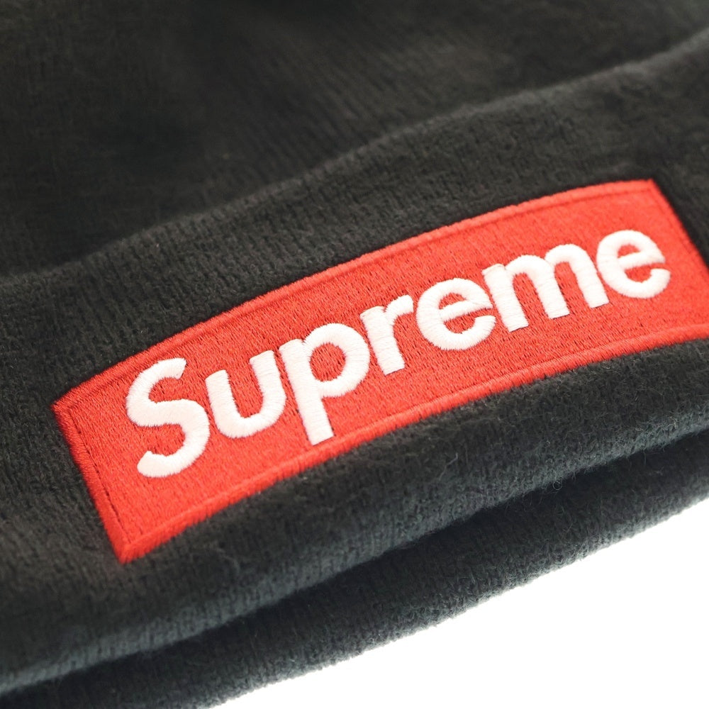SUPREME(シュプリーム) × NEWERA Box Logo Beanie ニューエラ ボックスロゴ ビーニー ニットキャップ 帽子 ブラック
