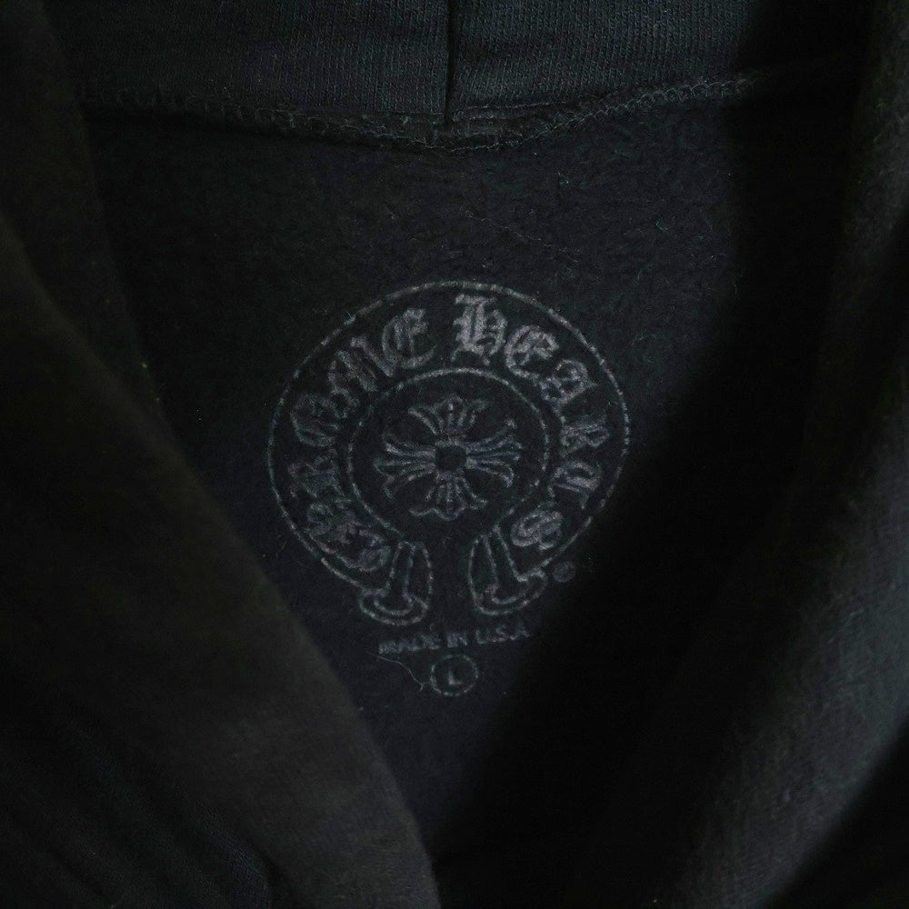 CHROME HEARTS(クロムハーツ) HORSESHOE PULLOVER HOODIE ホースシュープリント アームフローラル プルオーバー スウェットパーカー ブラック