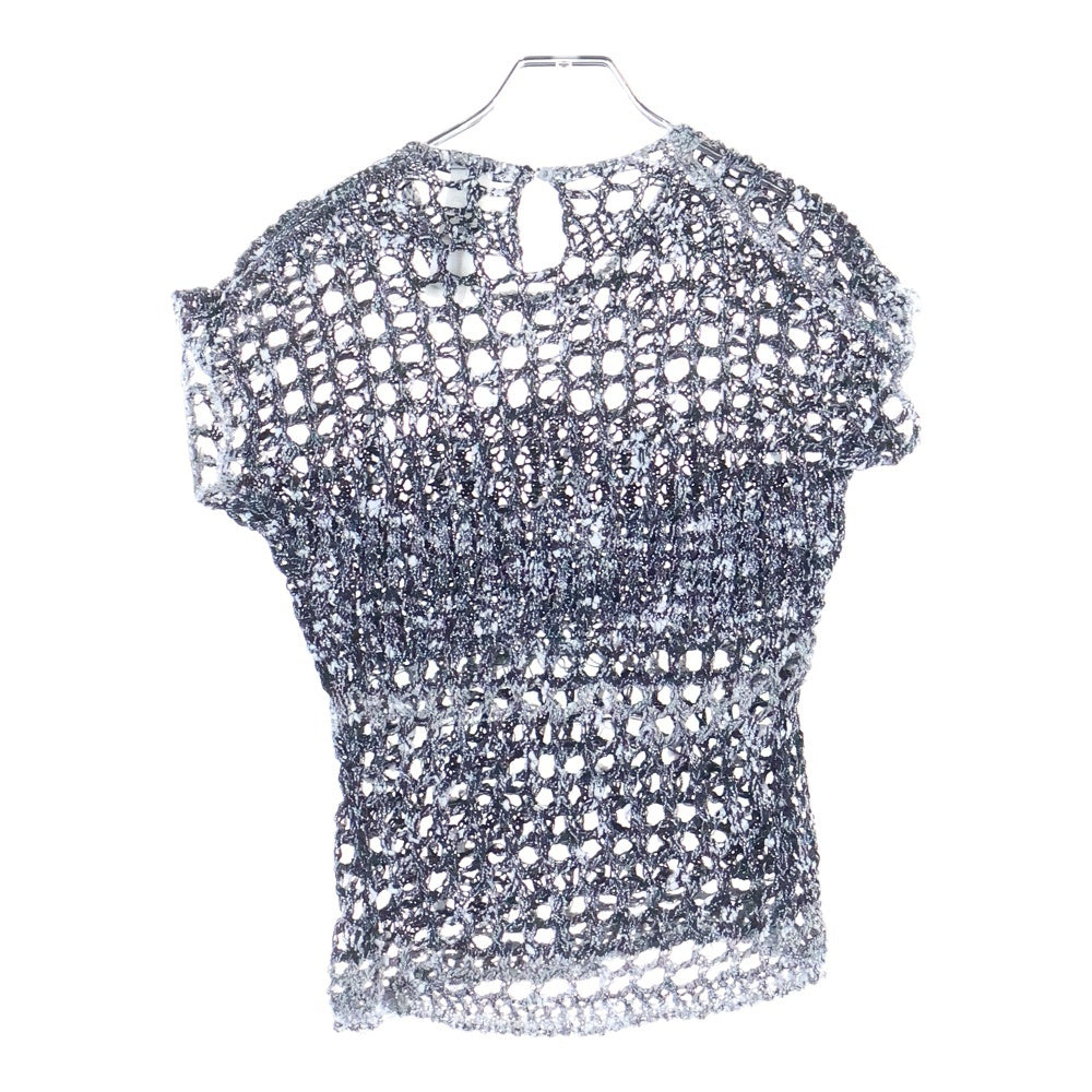 Acne Studios(アクネ ストゥディオズ) kambon tweedy crochet top カンボン トゥイーディ クロシェ トップ FN-WN-KNIT000864 クルーネック 半袖シャツ ブラック/ホワイト