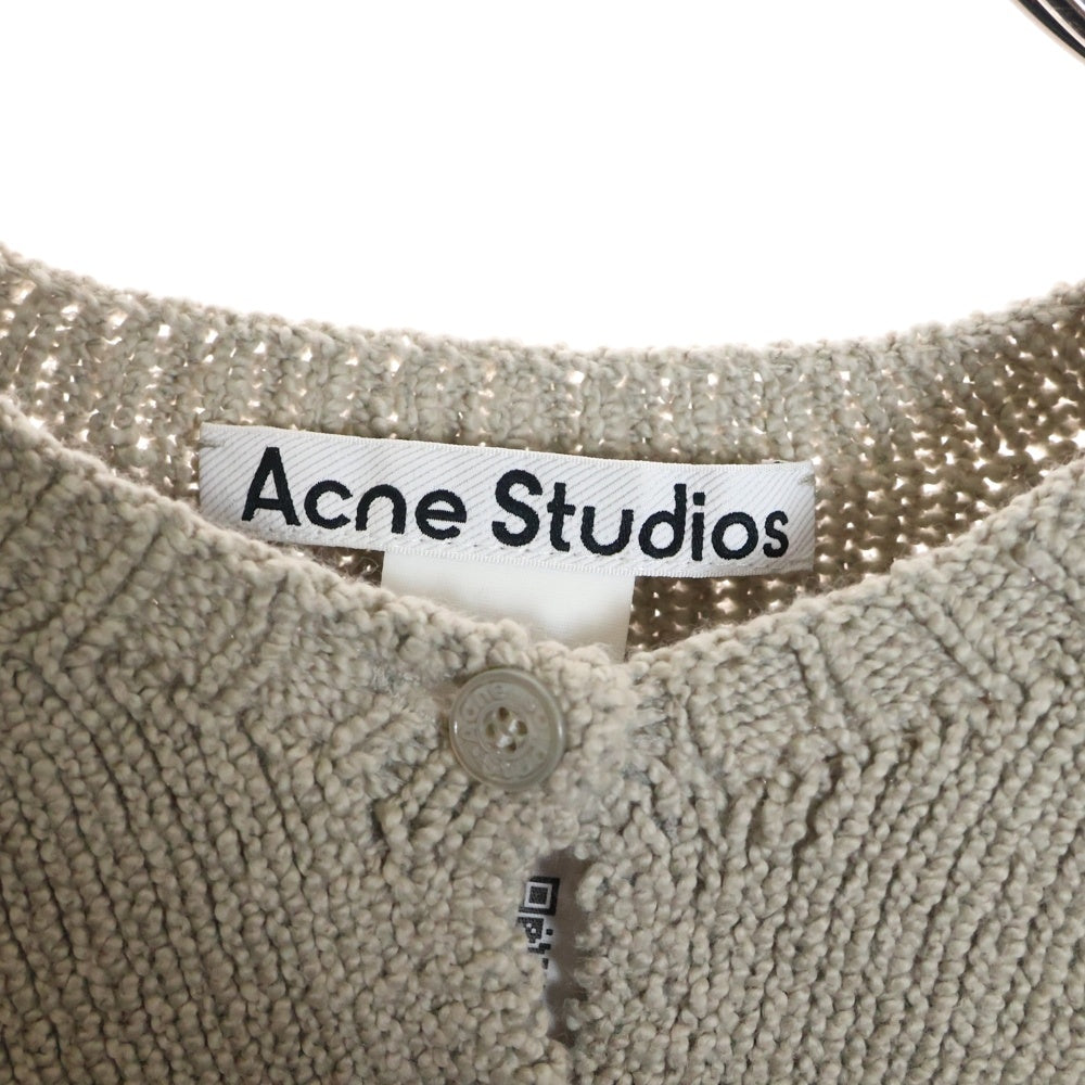 Acne Studios(アクネ ストゥディオズ) フロント刺繍入り ボタンアップ カーディガン FN-WN-KNIT000858 グレー