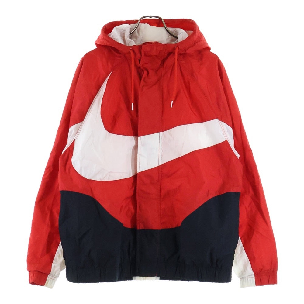 NIKE(ナイキ) BIG SWOOSH JKT ビッグスウォッシュジャケット DR9005-657 フロントジップアップ ナイロンジャケット ホワイト/レッド