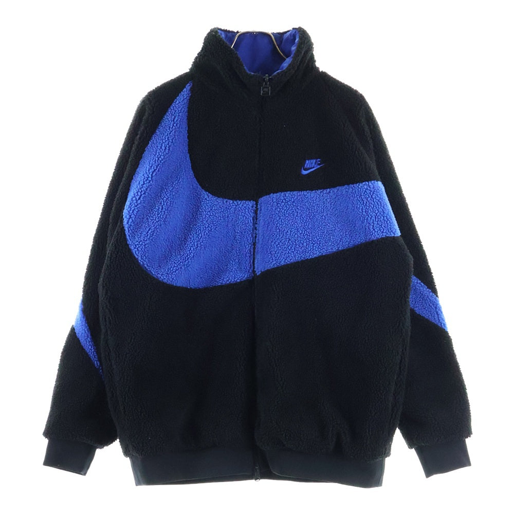 NIKE(ナイキ) AS M NSW VW SWSH FULL ZIP JKT リBQ6546-009 リバーシブル フロントジップ ボアジャケット ブラック/ブルー