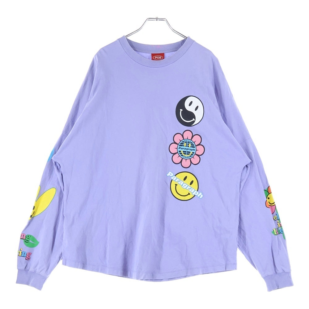 NO BRAND(ノーブランド) PALAGRAPH パラグラフ 22SS HAPPY FEELING LONG SLEEVE T-SHIRT ハッピー フィーリングロングスリーブTシャツ パープル