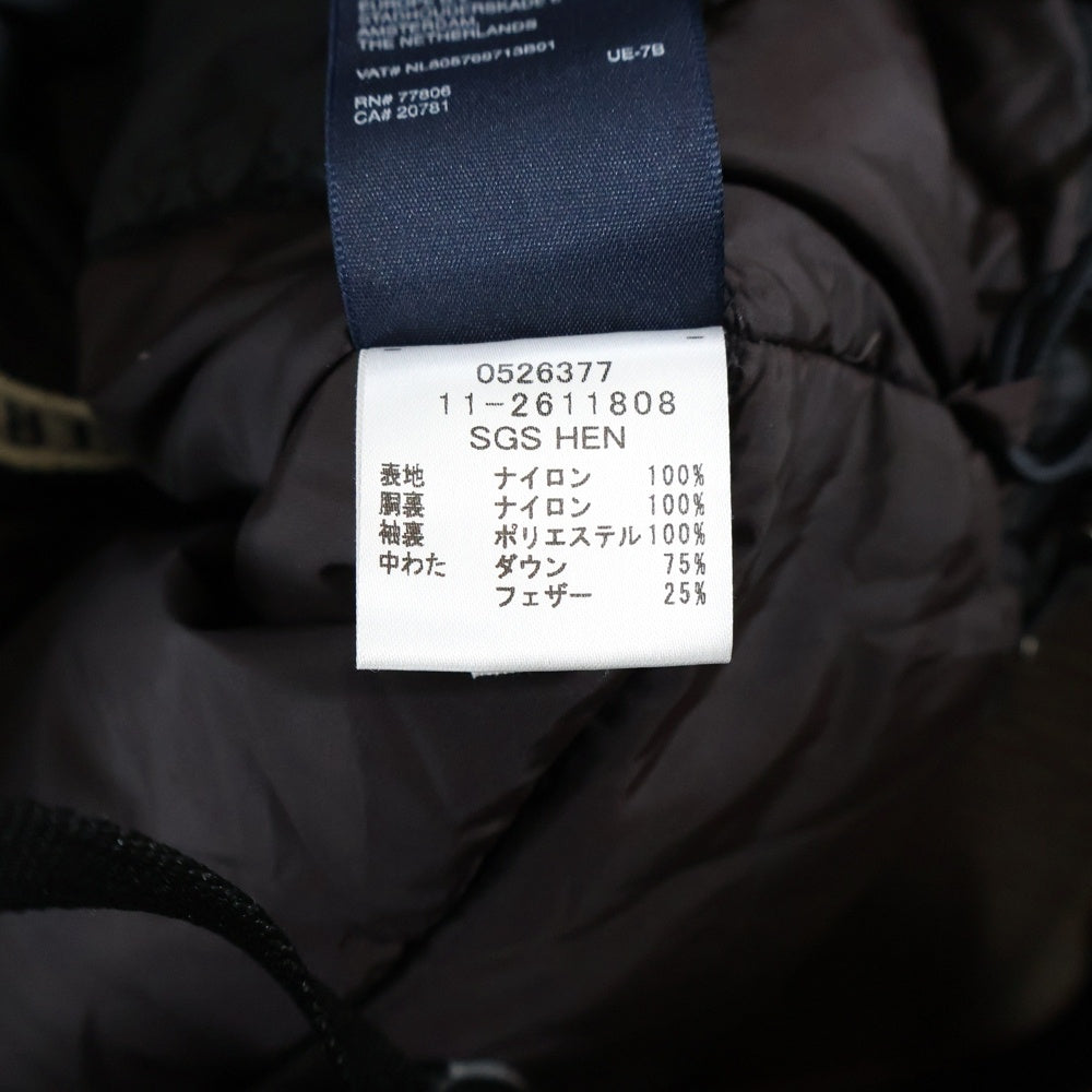 TOMMY HILFIGER(トミーヒルフィガー) エンブレムワッペン付き ジップアップ ダウンジャケット ブラック 0526377