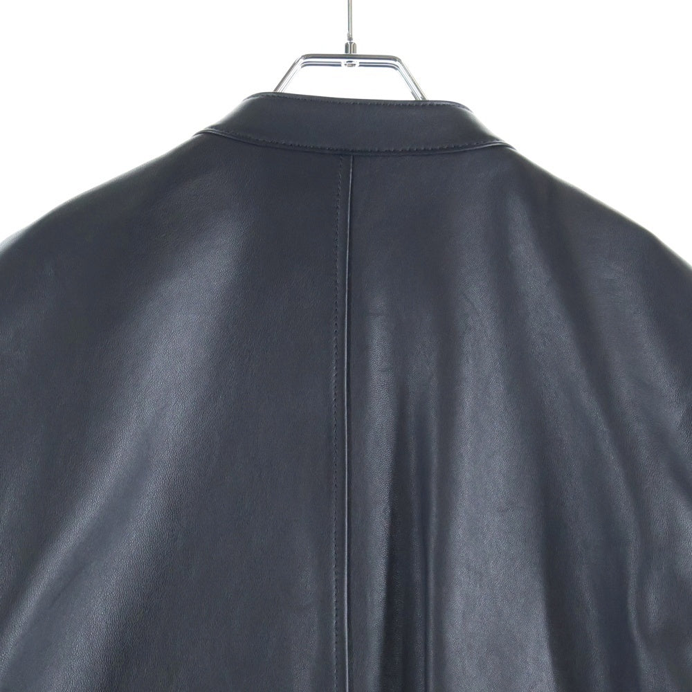 COACH(コーチ) ロゴプレート ラムレザー シングルライダースジャケット ブラック 33779