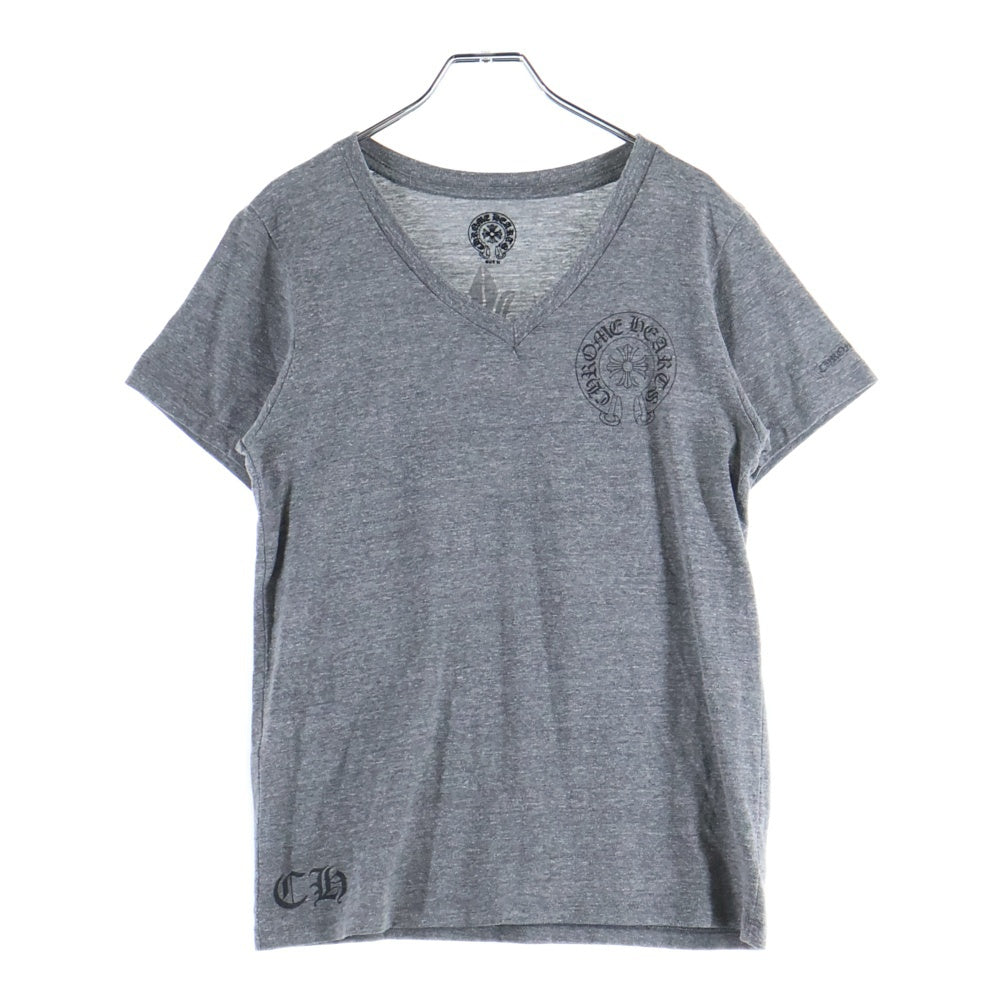 CHROME HEARTS(クロムハーツ) Horseshoe Back S/S TEE ホースシュー バック Vネック半袖Tシャツ カットソー グレー
