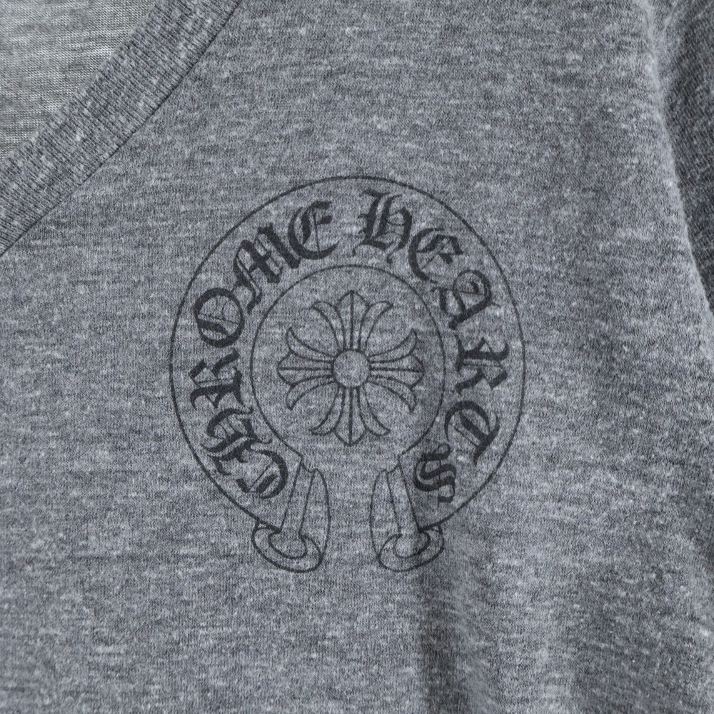 CHROME HEARTS(クロムハーツ) Horseshoe Back S/S TEE ホースシュー バック Vネック半袖Tシャツ カットソー グレー