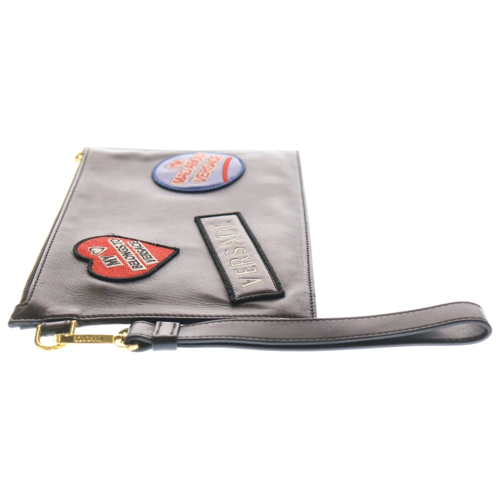 VERSACE(ヴェルサーチ) 19AW ワッペン クラッチバッグ ブラック レディース