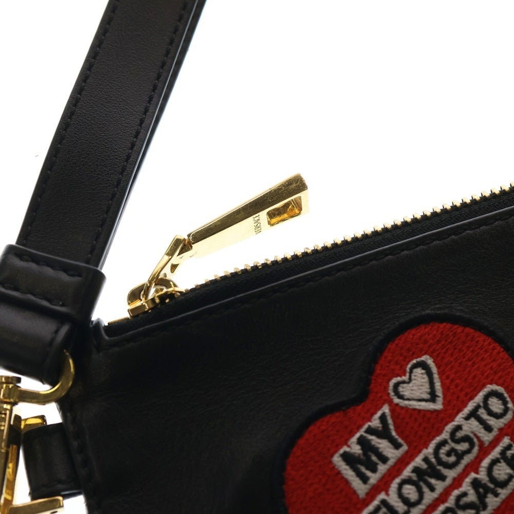 VERSACE(ヴェルサーチ) 19AW ワッペン クラッチバッグ ブラック レディース