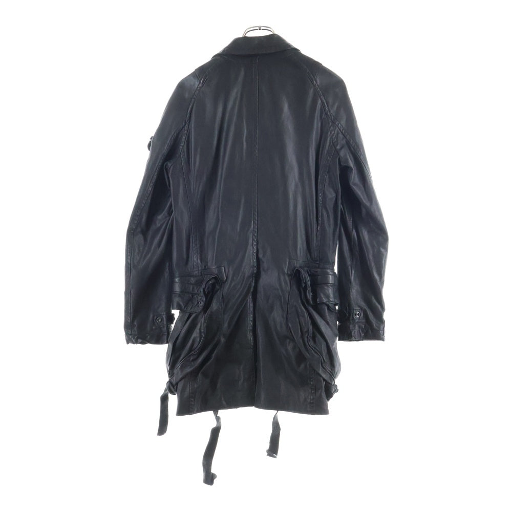 JULIUS(ユリウス) 08 AUTUM AND WINTER COLECTION ガスマスク フロントボタン カウスキン レザーコートブラック