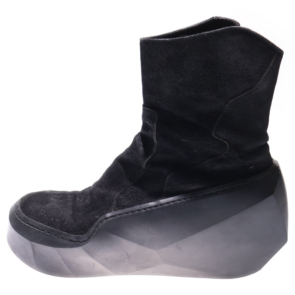 JULIUS(ユリウス) POLYGON SOLE ポリゴンソール サイドジップ ハイカットブーツ ブラック