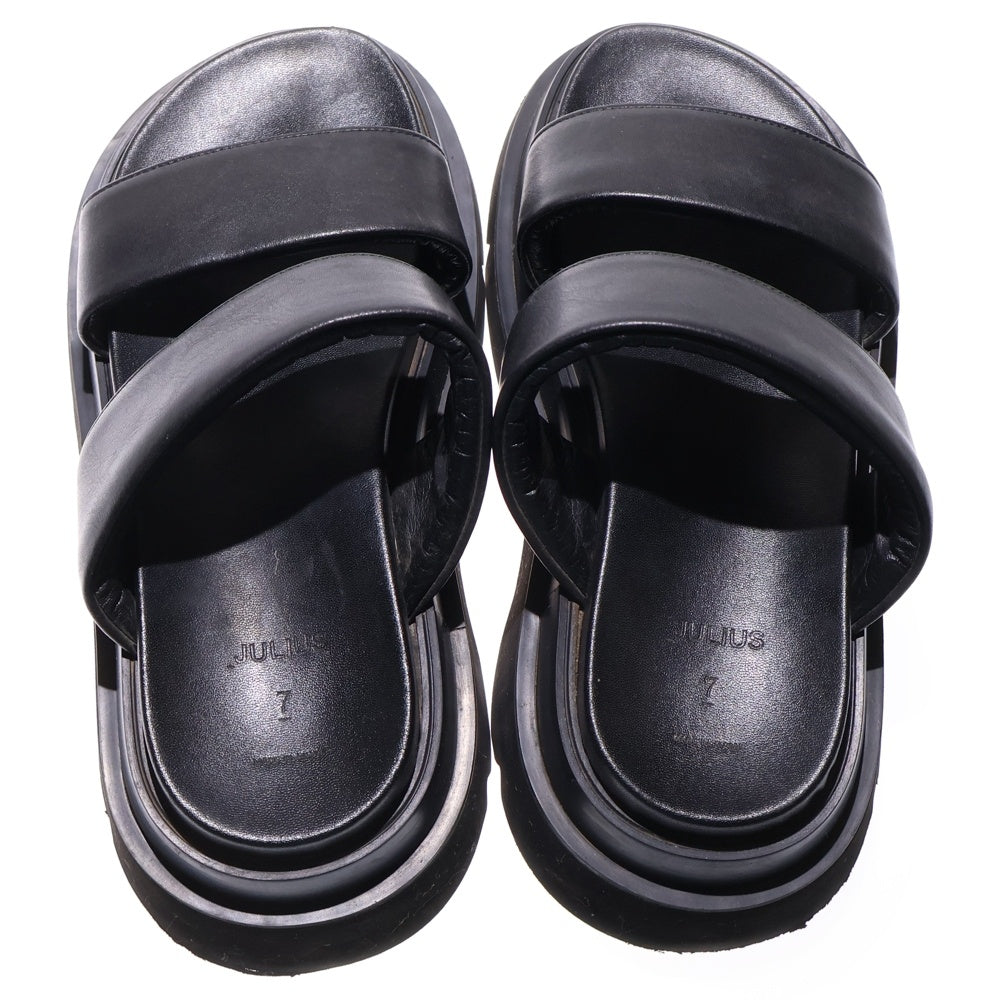JULIUS(ユリウス) レザー ストラップサンダル ブラック