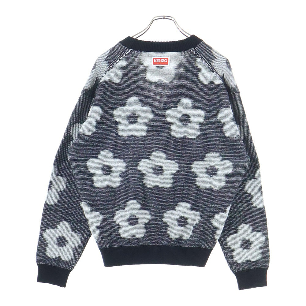 KENZO(ケンゾー) フラワー カーディガン FD65CA4103CA ニット セーター ブラック/ホワイト