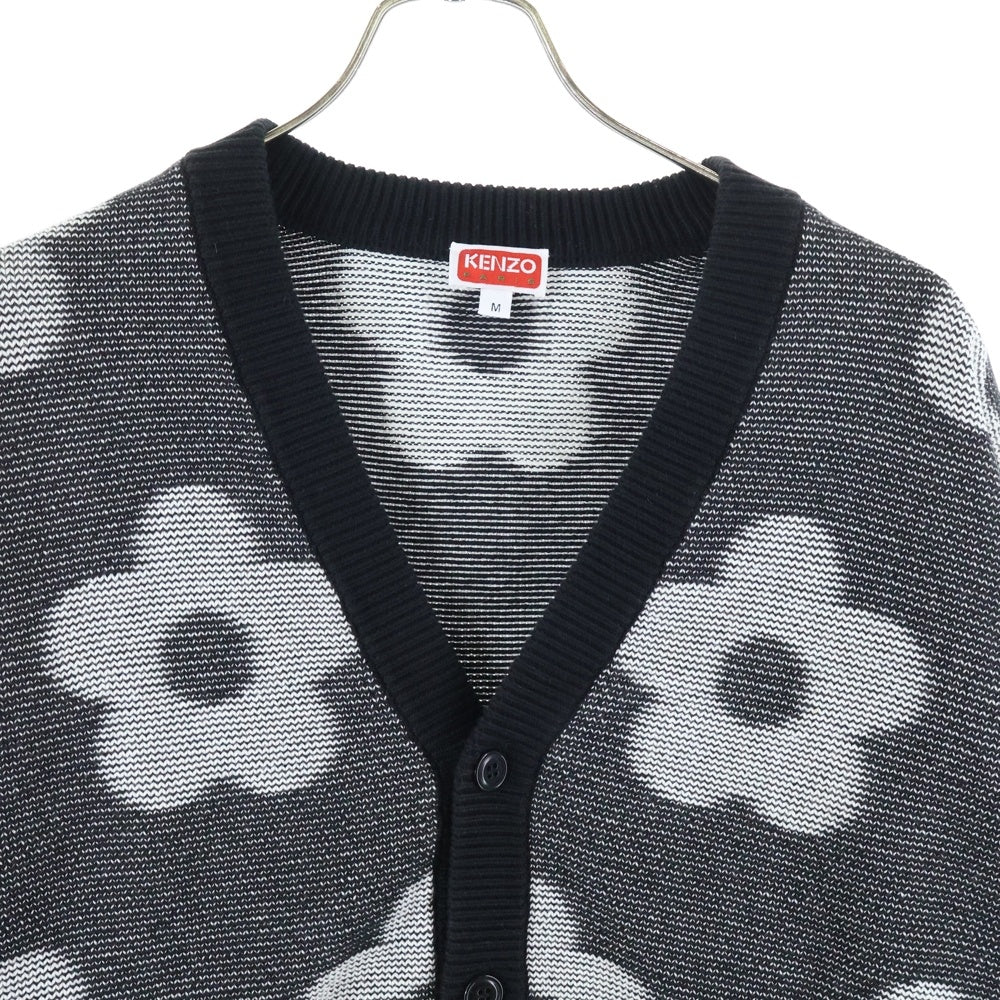 KENZO(ケンゾー) フラワー カーディガン FD65CA4103CA ニット セーター ブラック/ホワイト
