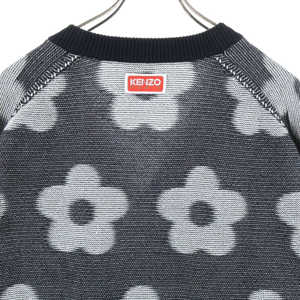 KENZO(ケンゾー) フラワー カーディガン FD65CA4103CA ニット セーター ブラック/ホワイト