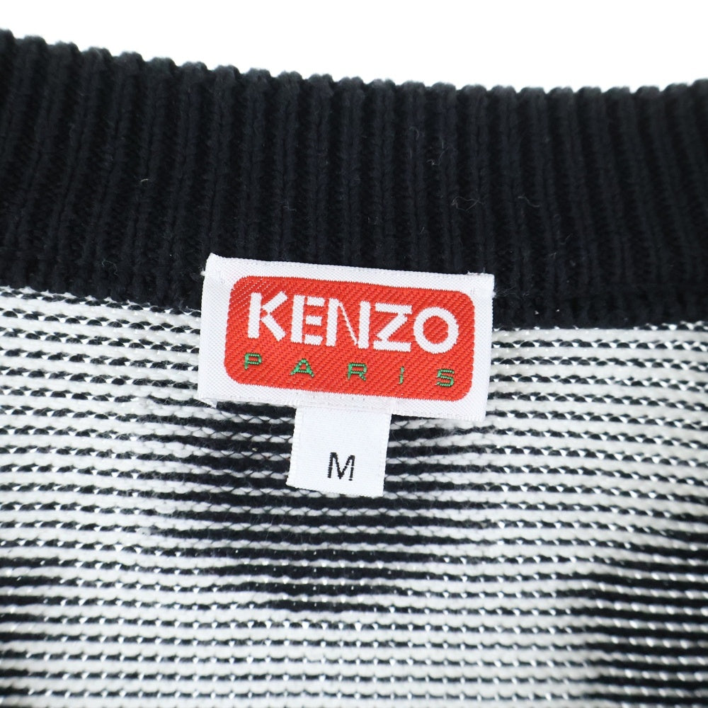 KENZO(ケンゾー) フラワー カーディガン FD65CA4103CA ニット セーター ブラック/ホワイト