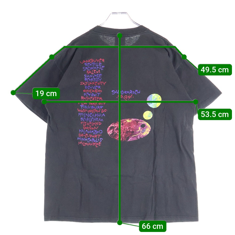 VINTAGE(ヴィンテージ) 90s SOUNDGARDEN サウンドガーデン 両面プリント Tシャツ 半袖カットソー ブラック