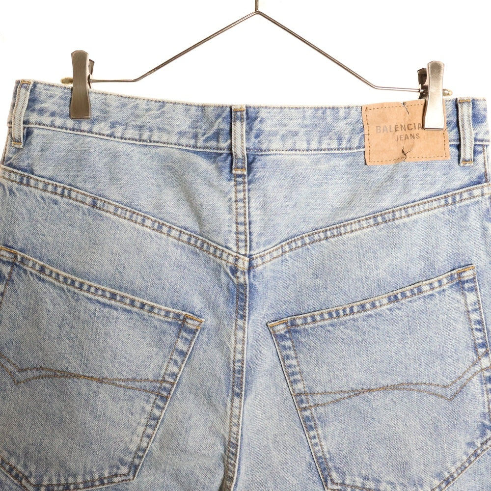 BALENCIAGA(バレンシアガ) デストロイ加工 バギーデニムパンツ ワイドパンツ 745213 TRW55 インディゴ