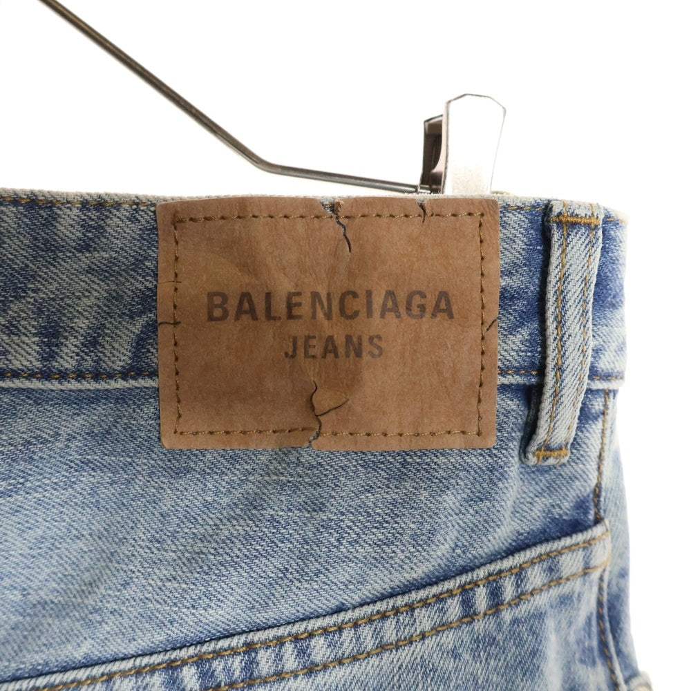 BALENCIAGA(バレンシアガ) デストロイ加工 バギーデニムパンツ ワイドパンツ 745213 TRW55 インディゴ