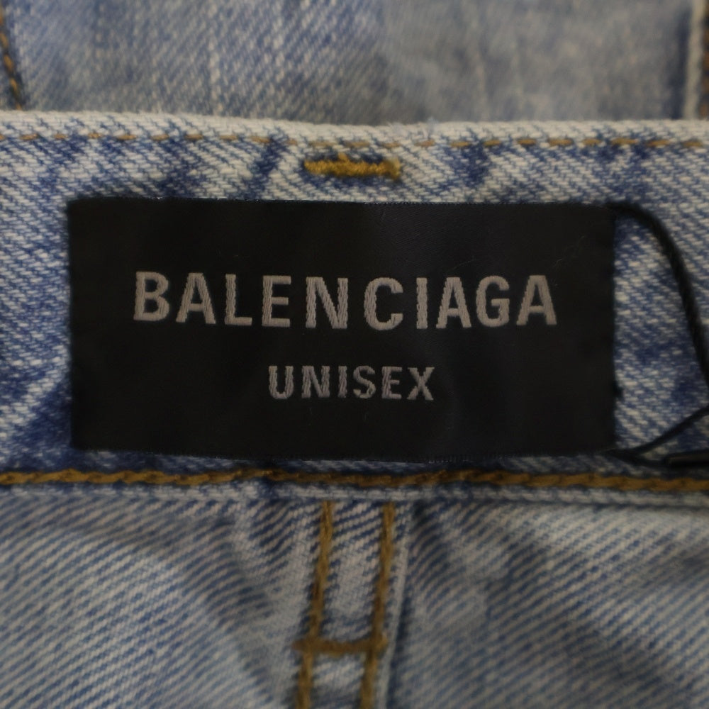 BALENCIAGA(バレンシアガ) デストロイ加工 バギーデニムパンツ ワイドパンツ 745213 TRW55 インディゴ