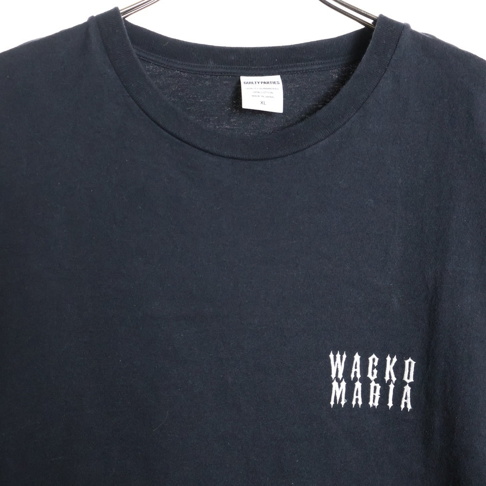 WACKO MARIA(ワコマリア) 25SS WASHED HEAVY WEIGHT CREW NECK T-SHIRT ロゴ刺繍 クルーネック ヘビーウェイト 半袖Tシャツ カットソー ブラック 25SS-WMT-WT03