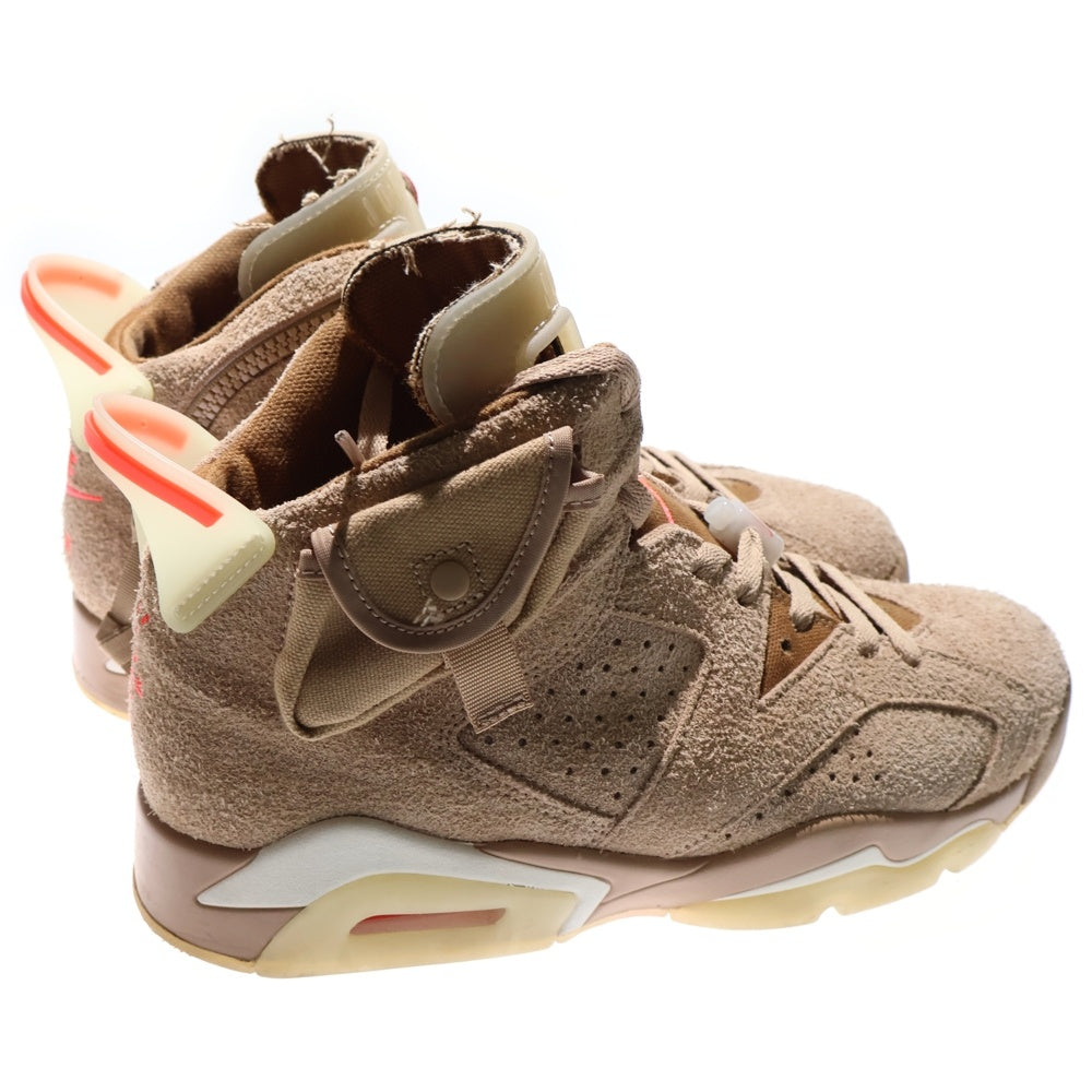 NIKE(ナイキ) ×TRAVIS SCOTT AIR JORDAN 6 RETRO SP BRITISH KAHKI トラヴィススコット エアジョーダン6 ハイカットスニーカー ベージュ US9/27.0cm DH0690-200