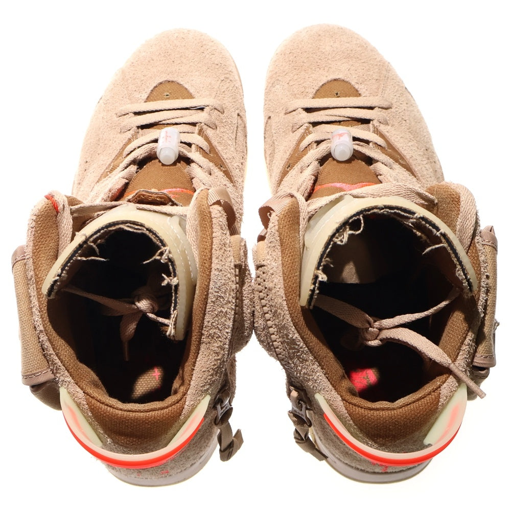 NIKE(ナイキ) ×TRAVIS SCOTT AIR JORDAN 6 RETRO SP BRITISH KAHKI トラヴィススコット エアジョーダン6 ハイカットスニーカー ベージュ US9/27.0cm DH0690-200