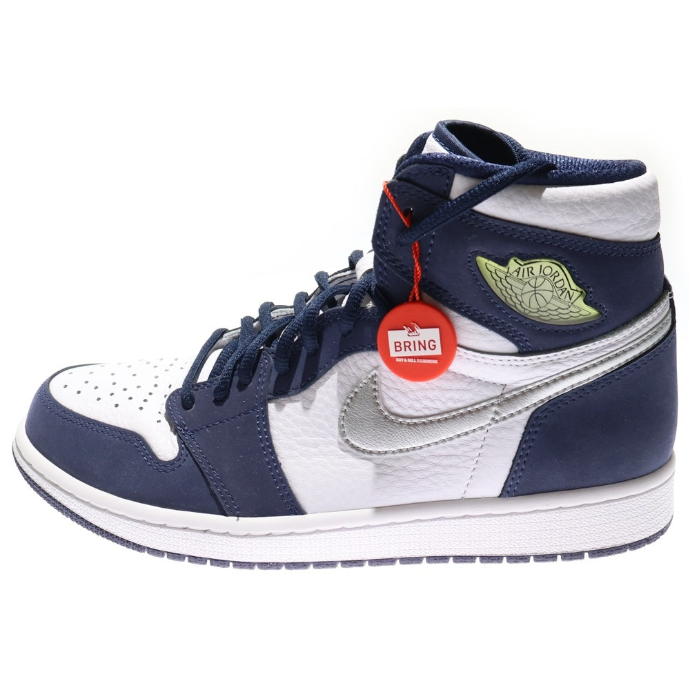 NIKE(ナイキ) AIR JORDAN 1 HIGH OG CO.JP MIDNIGHT NAVY 2020 エアジョーダン 1 ミッドナイトネイビー ハイカットスニーカー ホワイト/ネイビー US9/27.0cm DC1788-100