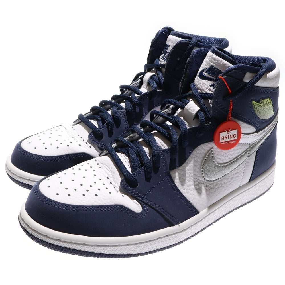 NIKE(ナイキ) AIR JORDAN 1 HIGH OG CO.JP MIDNIGHT NAVY 2020 エアジョーダン 1 ミッドナイトネイビー ハイカットスニーカー ホワイト/ネイビー US9/27.0cm DC1788-100