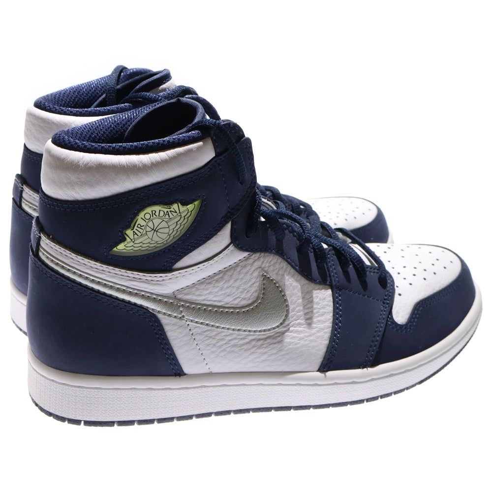 NIKE(ナイキ) AIR JORDAN 1 HIGH OG CO.JP MIDNIGHT NAVY 2020 エアジョーダン 1 ミッドナイトネイビー ハイカットスニーカー ホワイト/ネイビー US9/27.0cm DC1788-100