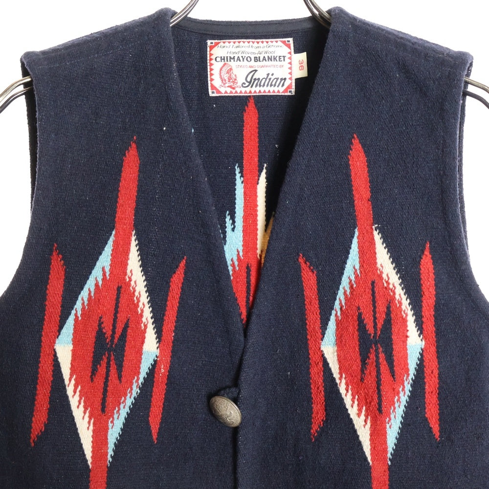 Indian Motocycle(インディアンモトサイクル) CHIMAYO VEST ネイティブ柄 ウール チマヨベスト ネイビー IM13560