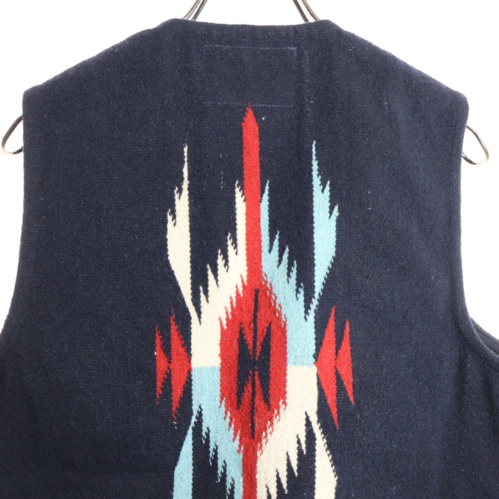 Indian Motocycle(インディアンモトサイクル) CHIMAYO VEST ネイティブ柄 ウール チマヨベスト ネイビー IM13560