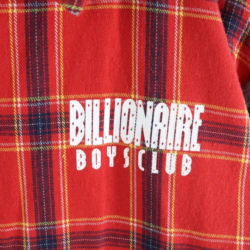 BILLIONAIRE BOYS CLUB(ビリオネアボーイズクラブ) Check Zip Up Jacket チェック柄 パッチワーク ジップアップジャケット レッド/ネイビー