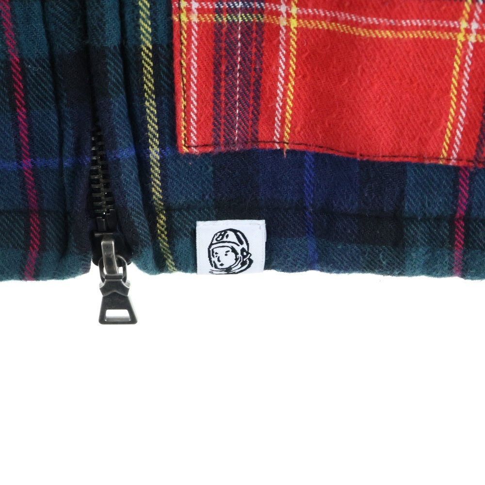 BILLIONAIRE BOYS CLUB(ビリオネアボーイズクラブ) Check Zip Up Jacket チェック柄 パッチワーク ジップアップジャケット レッド/ネイビー