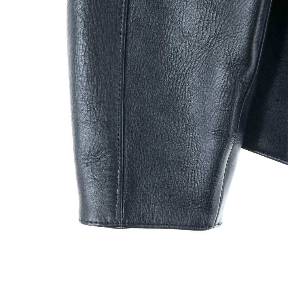 dunhill(ダンヒル) カウハイド ノーカラー GD金具 シングルライダースジャケット ブラック