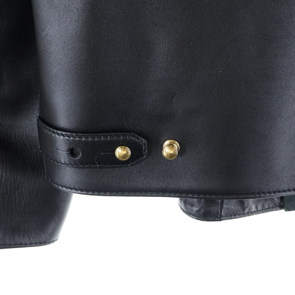 dunhill(ダンヒル) カウハイド ノーカラー GD金具 シングルライダースジャケット ブラック