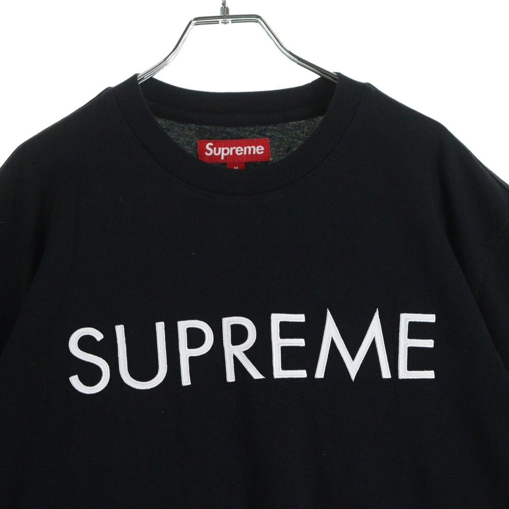 SUPREME(シュプリーム) 25SS Capital フロントロゴ刺繍 半袖Tシャツ カットソー ブラック
