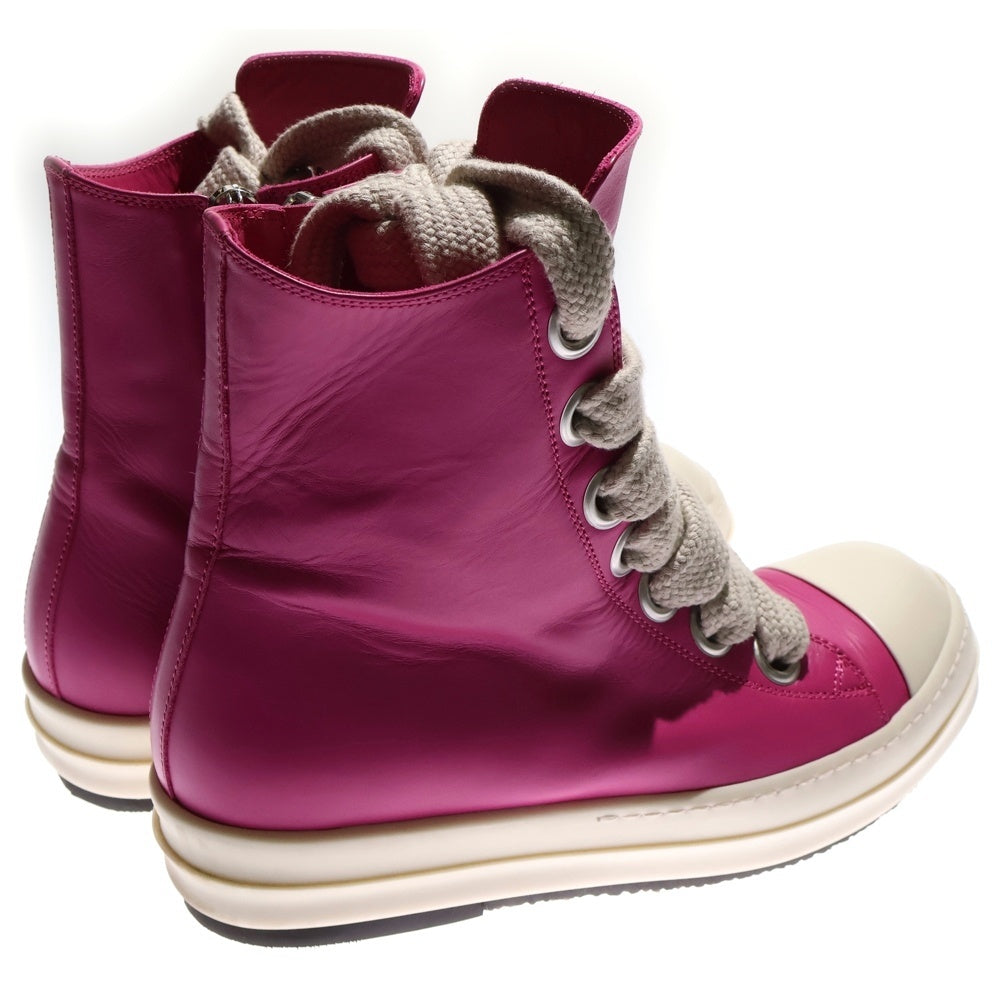Rick Owens(リックオウエンス) JUMBO LACE ジャンボレース レザー ハイカットスニーカー ピンク