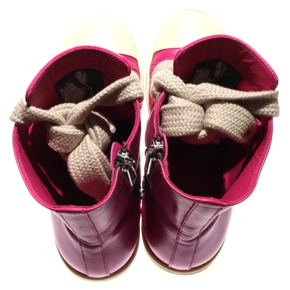 Rick Owens(リックオウエンス) JUMBO LACE ジャンボレース レザー ハイカットスニーカー ピンク