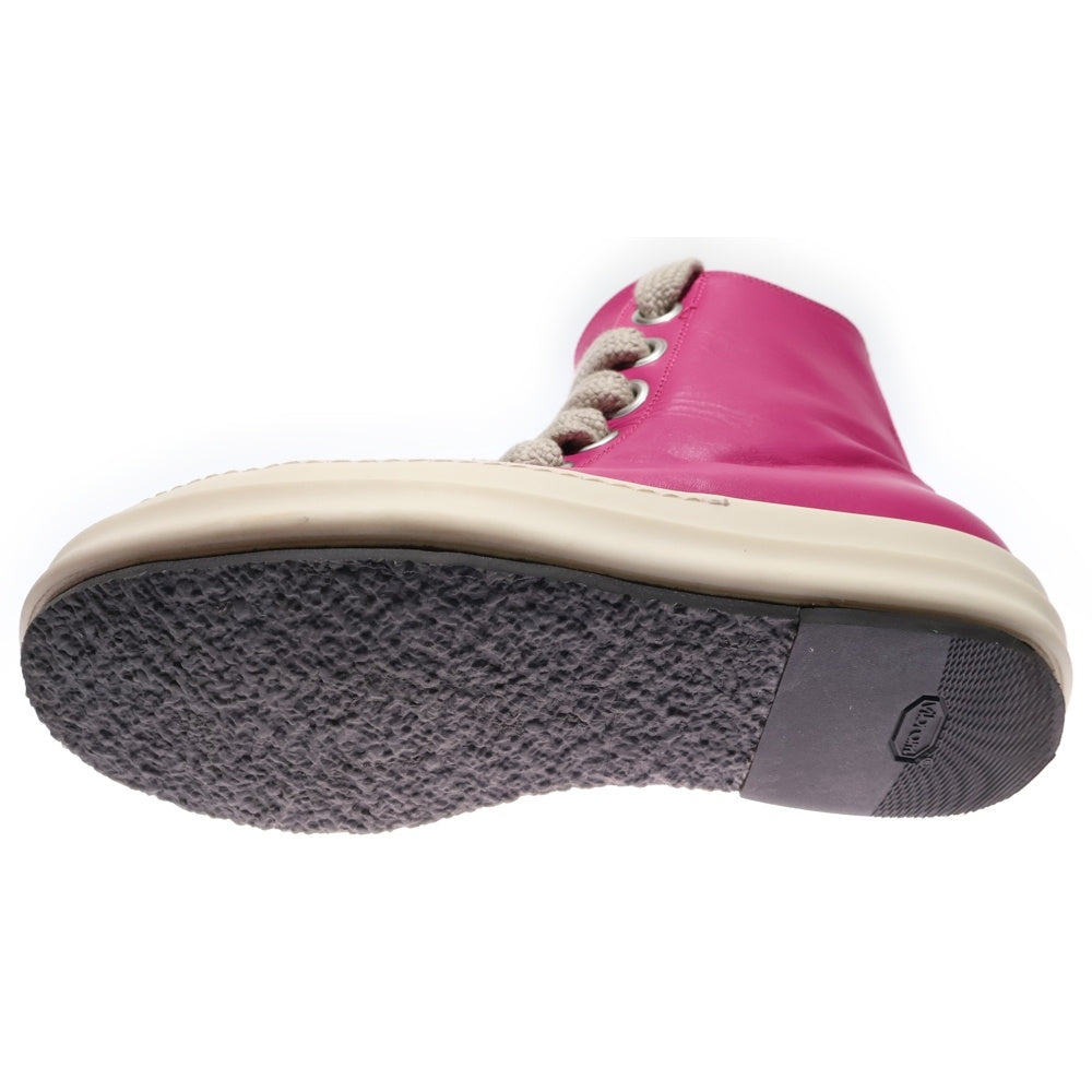 Rick Owens(リックオウエンス) JUMBO LACE ジャンボレース レザー ハイカットスニーカー ピンク