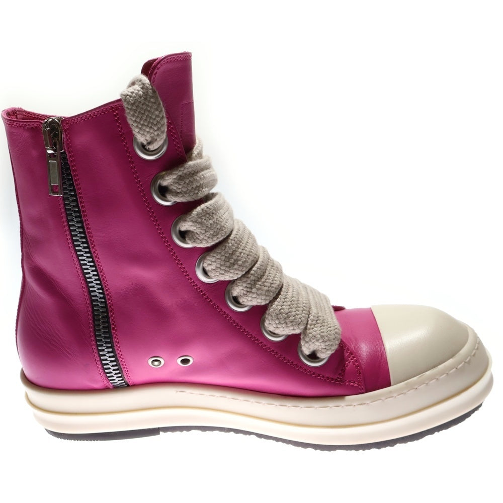 Rick Owens(リックオウエンス) JUMBO LACE ジャンボレース レザー ハイカットスニーカー ピンク