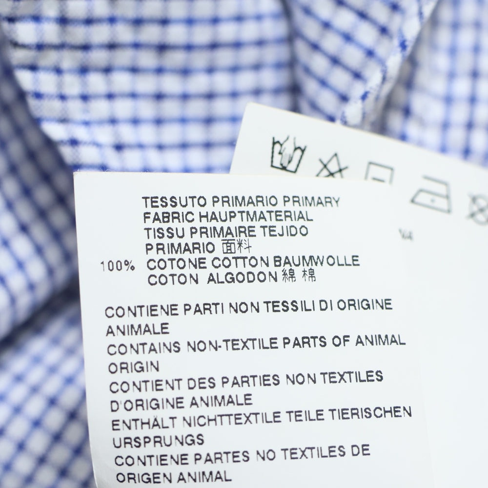 DSQUARED2(ディースクエアード) フロントボタン チェック柄 長袖シャツ ブルー